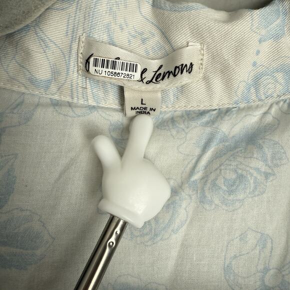 For Love and Lemons Blazer Mini Dress Blue and White Chantal Large - Picture 7 of 12